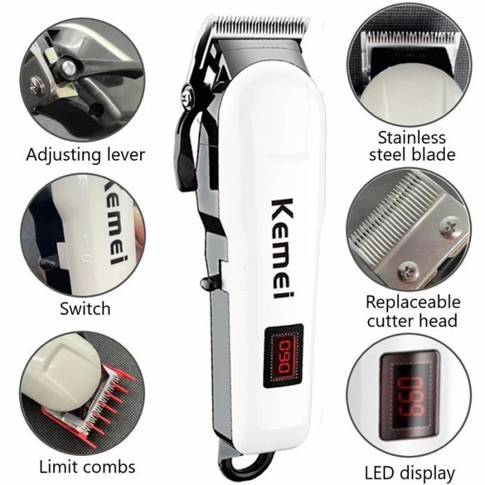 Professionals Design Perfect Shaver And Hair Trimmercut Rechargeable Beard And Moustaches Hair Machine Trimming With Cord And Without Cordless Use(White)
